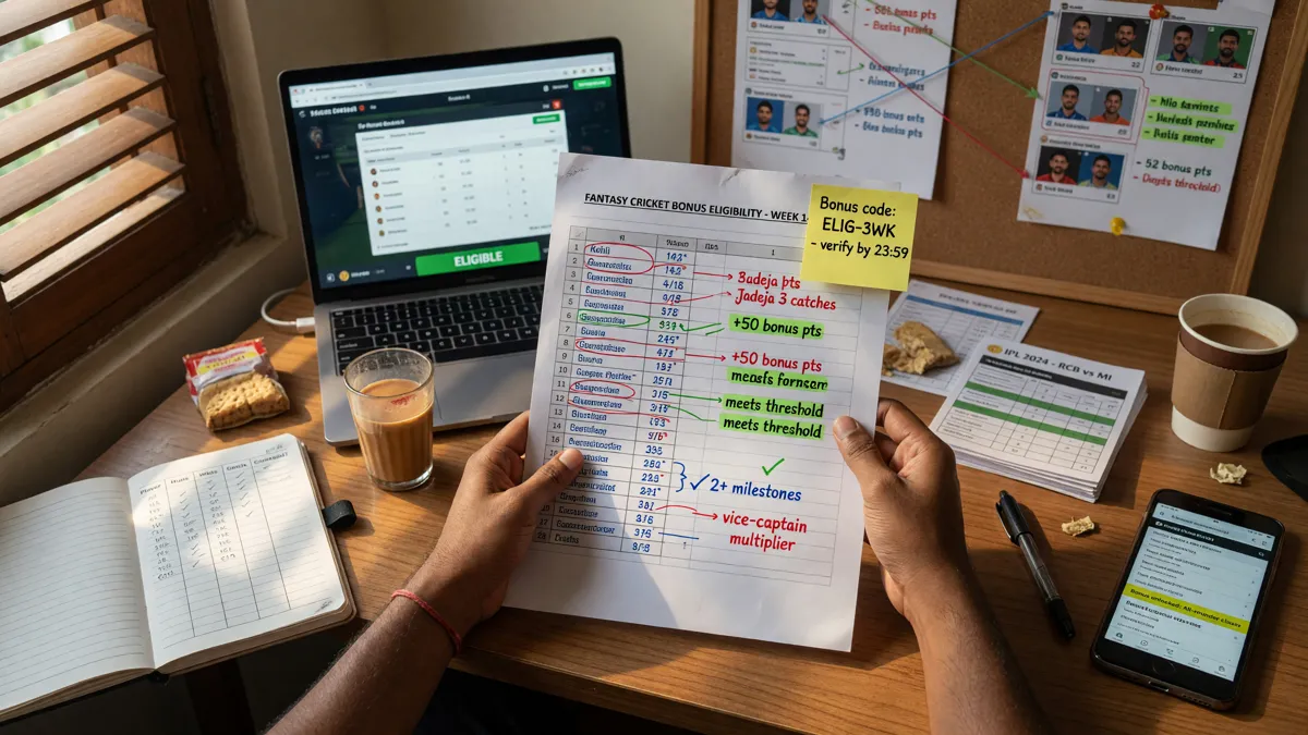 Bonus eligibility check editorial photograph
